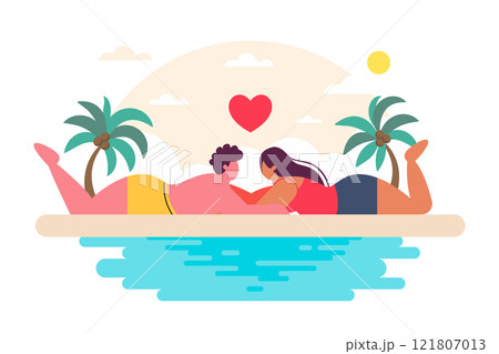 Couples in love on the beach. Summer holiday. Couples in love on the beach. Summer holiday. 121807013