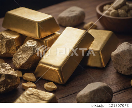 gold bars close up 121807078