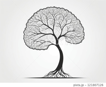 tree with roots and crown 121807126