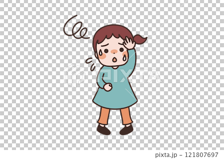 熱がある女の子　全身イラスト素材 121807697