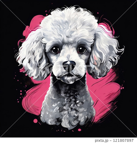 the AI Image Generator, Digital Artwork of a White Poodle o the AI Image Generator, Digital Artwork of a White Poodle o 121807897