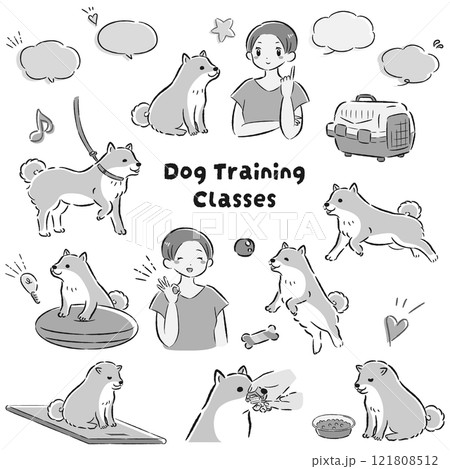 犬の幼稚園(しつけ教室、ドッグトレーナー、ドッグスクール)のイメージイラスト 犬の幼稚園(しつけ教室、ドッグトレーナー、ドッグスクール)のイメージイラスト 121808512