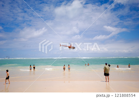 Helicopter near beach 121808554