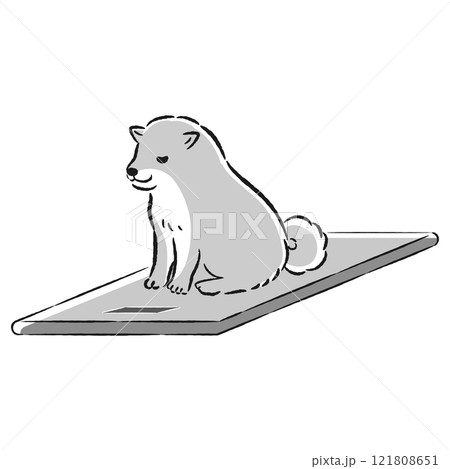 体重計に乗る犬のイラスト 121808651