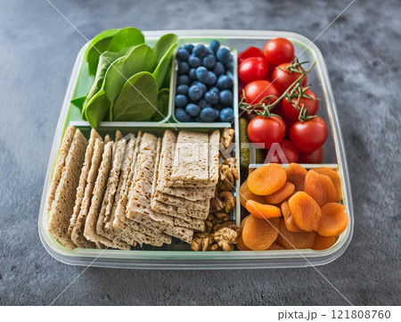Colorful Healthy Foods in Container 121808760