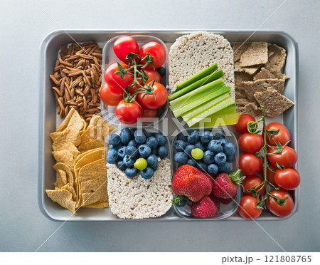 Colorful Healthy Foods in Container 121808765