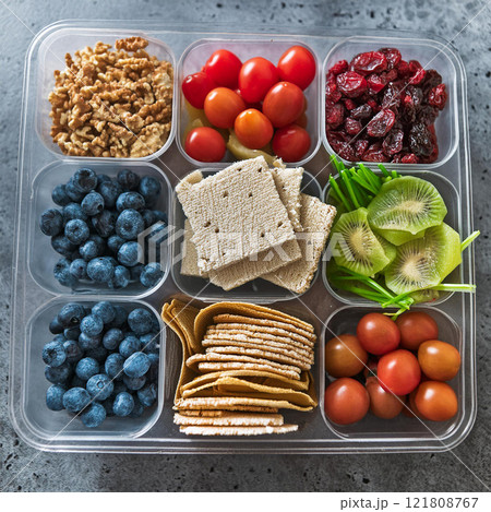 Colorful Healthy Foods in Container 121808767