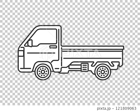 Side view of a light truck (line drawing) 121809063