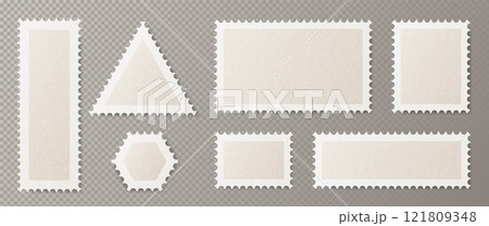 Postcard stamp frames set 121809348