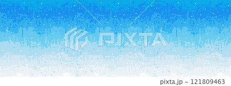 Pixel bitmap pattern white blue gradient shade 121809463