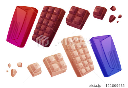 Chocolate bar collection in various sizes Chocolate bar collection in various sizes 121809483