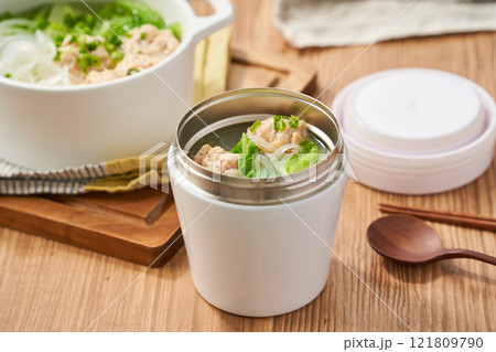 鶏団子と白菜と春雨のヘルシースープ 鶏団子と白菜と春雨のヘルシースープ 121809790