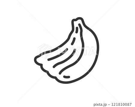 バナナの房のアイコン（線画）のイラスト 121810087
