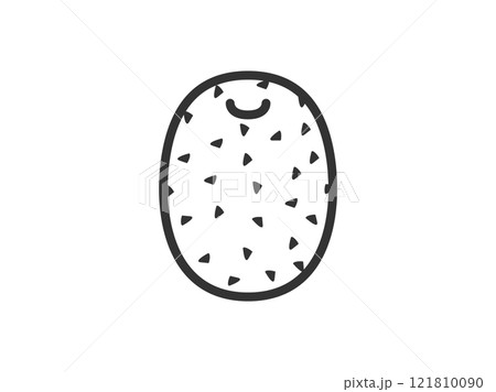 キウイフルーツのアイコン（線画）のイラスト 121810090