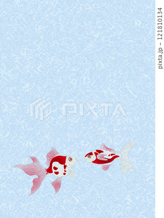 和紙と金魚のイラスト背景素材 和紙と金魚のイラスト背景素材 121810134