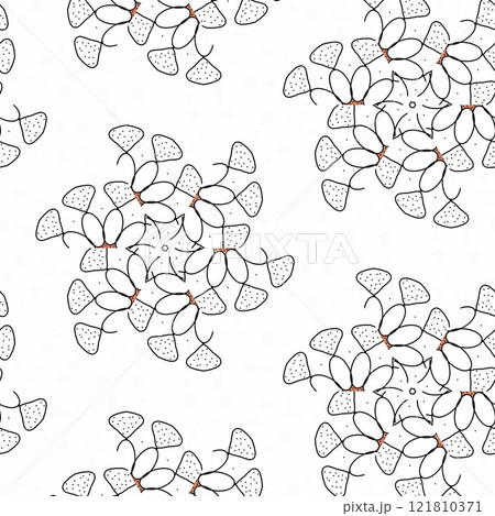 Coloring book page for kindergarten school students. Mandala colouring for traditional festive decoration. Artwork for practicing color fill up. Doodle work sample for learning purpose 121810371