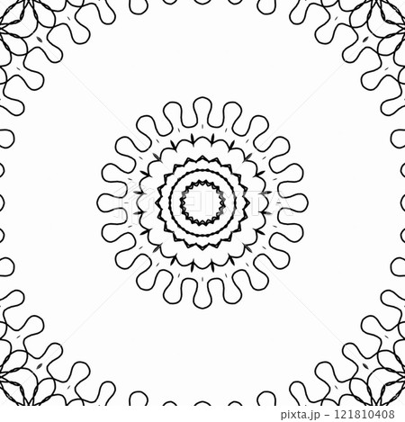 Coloring book page for kindergarten school students. Mandala colouring for traditional festive decoration. Artwork for practicing color fill up. Doodle work sample for learning purpose Coloring book page for kindergarten school students. Mandala colouring for traditional festive decoration. Artwork for practicing color fill up. Doodle work sample for learning purpose 121810408