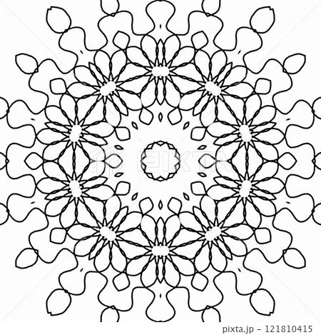Coloring book page for kindergarten school students. Mandala colouring for traditional festive decoration. Artwork for practicing color fill up. Doodle work sample for learning purpose Coloring book page for kindergarten school students. Mandala colouring for traditional festive decoration. Artwork for practicing color fill up. Doodle work sample for learning purpose 121810415