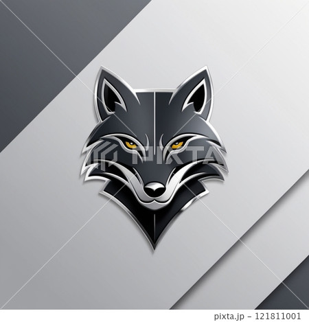 Wolf head logo in modern design on gradient background.  121811001
