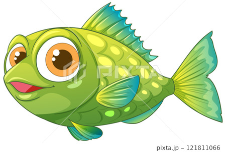 Colorful Cartoon Fish Illustration 121811066