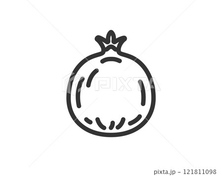 ざくろのアイコン（線画）のイラスト 121811098