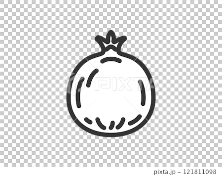 ざくろのアイコン（線画）のイラスト 121811098