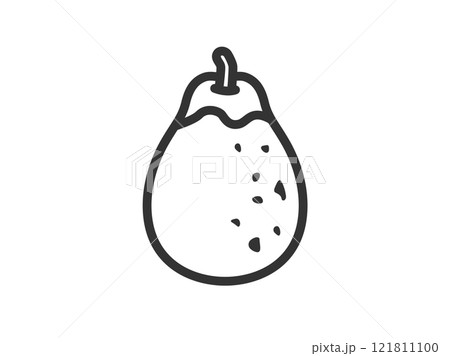 パパイヤのアイコン（線画）のイラスト 121811100