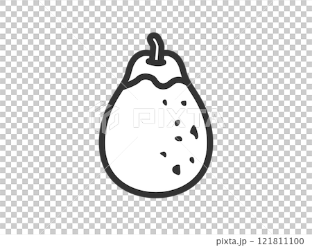 パパイヤのアイコン（線画）のイラスト 121811100