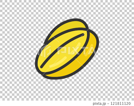 Illustration of star fruit icon (line drawing color) 121811120