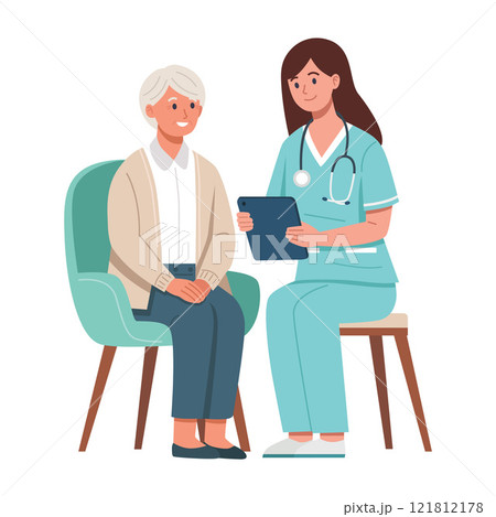 Nurse and Senior Patient Consultation Nurse and Senior Patient Consultation 121812178