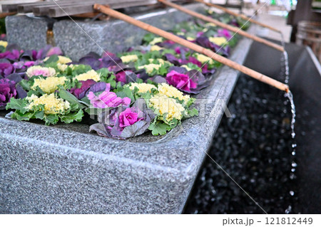 射水神社の花手水　富山県 121812449