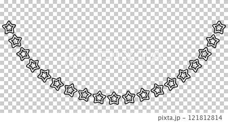Black cute star pattern curved line frame Black cute star pattern curved line frame 121812814