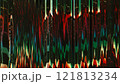 Analog noise overlay. Color distortion. Static artifacts. Stripped pattern display rainbow light vibration glitch waves digital frequency texture illustration art abstract background. 121813234