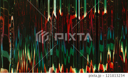 Analog noise overlay. Color distortion. Static artifacts. Stripped pattern display rainbow light vibration glitch waves digital frequency texture illustration art abstract background. Analog noise overlay. Color distortion. Static artifacts. Stripped pattern display rainbow light vibration glitch waves digital frequency texture illustration art abstract background. 121813234