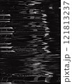 Interference noise. Analog glitch overlay. Black white color waves tv screen static artifacts dust scratch texture bad signal pattern dark illustration art abstract background. 121813237
