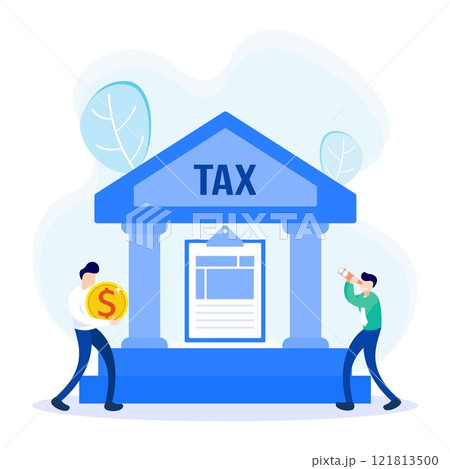 Illustration vector graphic cartoon character of tax 121813500