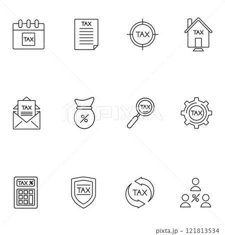 Collection of icons about taxes 121813534