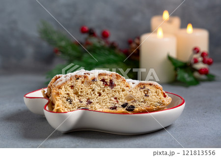 Traditional Christmas Stollen. Traditional Christmas Stollen. 121813556