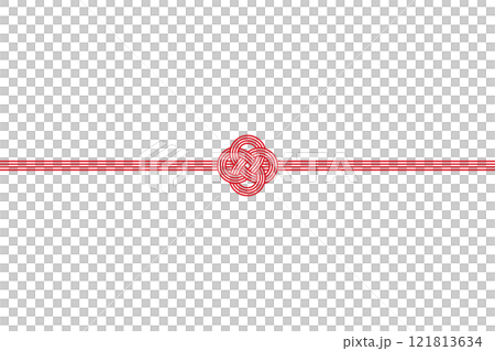 菜の花結びの水引のイラスト 帯あり よこ 背景透過 菜の花結びの水引のイラスト 帯あり よこ 背景透過 121813634