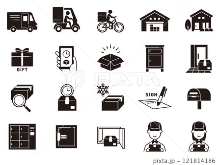 宅配・物流アイコン02　Delivery and logistics icons 121814186
