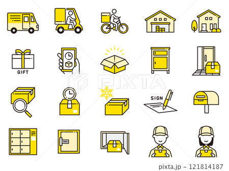 宅配・物流アイコン03　Delivery and logistics icons 121814187
