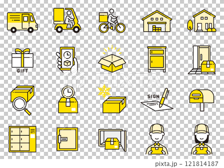 宅配・物流アイコン03　Delivery and logistics icons 121814187
