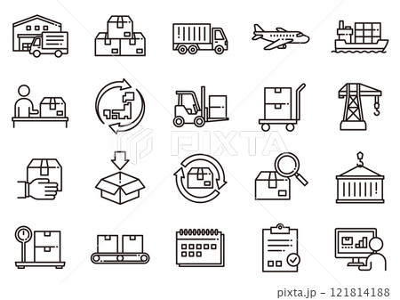 宅配・物流アイコン04　Delivery and logistics icons 121814188