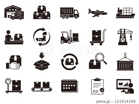 宅配・物流アイコン05　Delivery and logistics icons 121814189