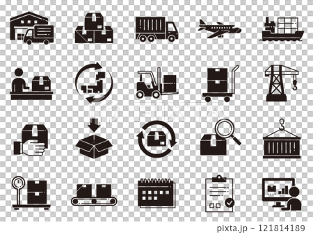 宅配・物流アイコン05　Delivery and logistics icons 121814189
