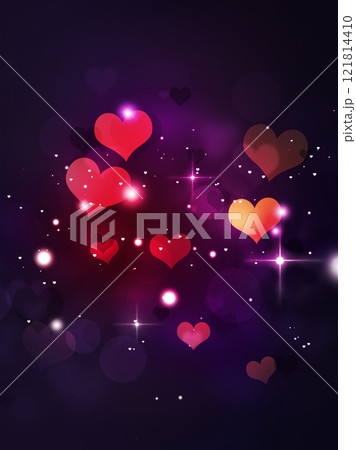 Bokeh Colorful Valentines Hearts 121814410