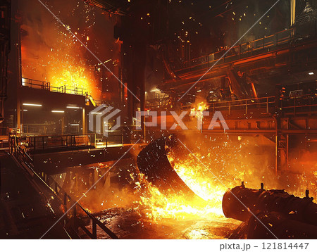鉄鋼製造の現場 121814447