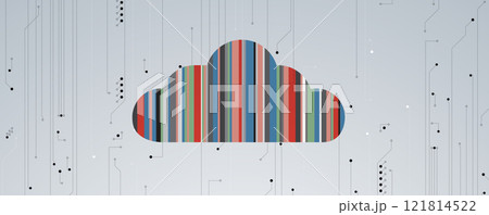 Cloud technology concept with circuit board Cloud technology concept with circuit board 121814522