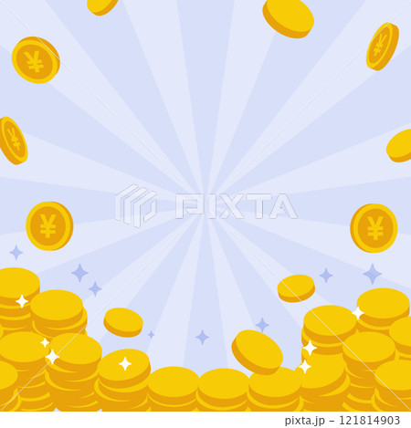 黄金のコインが輝く背景イラスト 黄金のコインが輝く背景イラスト 121814903