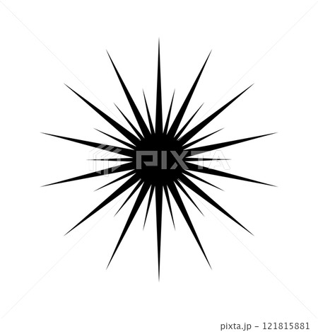 Star icon. Sparkle, twinkle, starburst or stardust sign. Flash, flare or glare, light or firework, explosion or radiance magic symbol. Trendy vintage pictogram. Vector graphic illustration 121815881